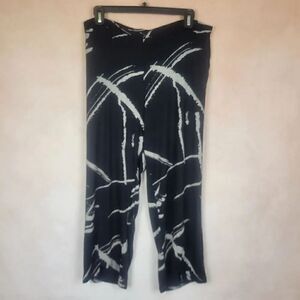Kozan Jemma Cropped Pants Black Gray Abstract Print Size Medium